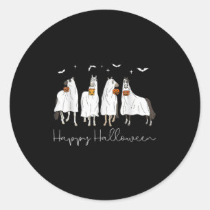 Happy Halloween Horse Ghost 2025  Classic Round Sticker