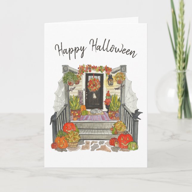 Happy Halloween House Card (Front)