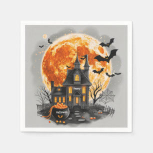 Happy Halloween House Cute & Festive Halloween Napkin