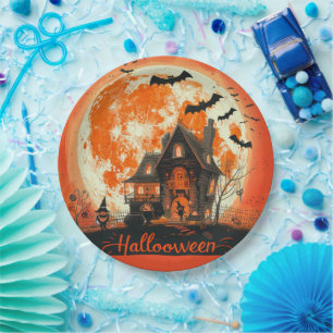 Happy Halloween House Cute & Festive Halloween  Paper Plate