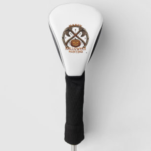 Happy Halloween Hunting Pumpkin Crossed Axes Bone Golf Head Cover