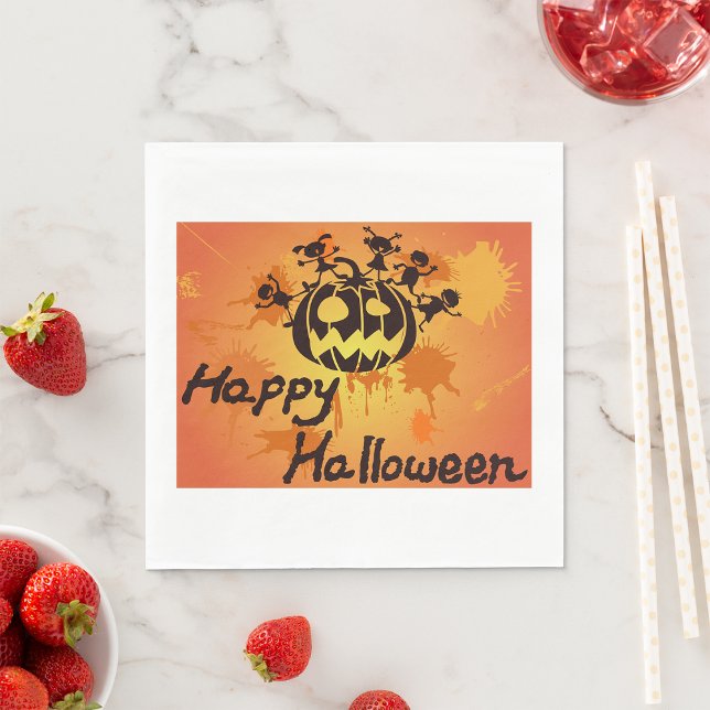 Happy Halloween Illustration Napkin (Creator Uploaded)