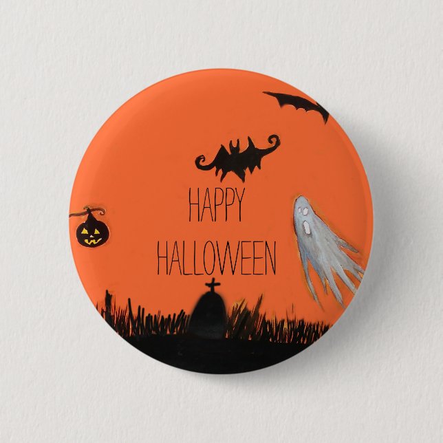 Happy Halloween Illustration  Round Badge (Front)
