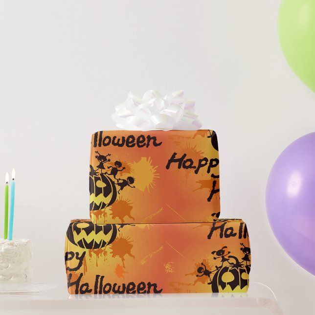 Happy Halloween Illustration Wrapping Paper (Creator Uploaded)