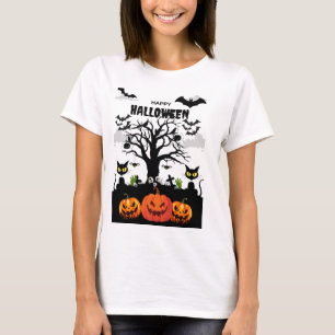 happy halloween in spooky font T-Shirt
