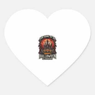 Happy Halloween Is Everyday Haunted Castle Pumpkin Heart Sticker
