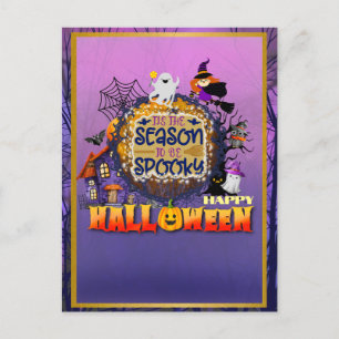 Happy Halloween It's Spooky Season Celebration Holiday Postcard
