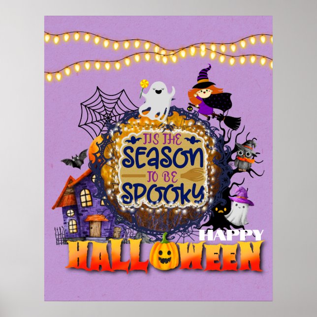 Happy Halloween It's Spooky Season Celebration Poster (Front)