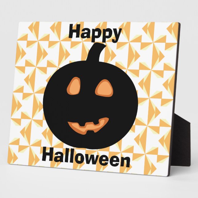 Happy Halloween Jack O Lanern Plaque (Side)