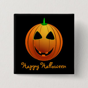 Happy Halloween Jack 'o Lantern 15 Cm Square Badge