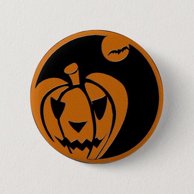 happy halloween jack o lantern 6 cm round badge (Front)