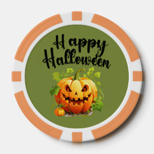 Happy Halloween Jack-O-Lantern Brew Cup  Poker Chips