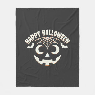 Happy Halloween Jack-O-Lantern Face Design_1 Fleece Blanket