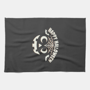 Happy Halloween Jack-O-Lantern Face Design_1 Tea Towel