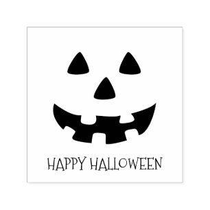 Happy halloween jack o lantern face self-inking stamp
