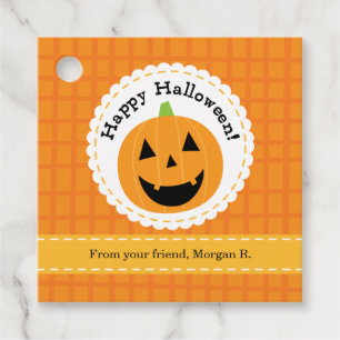 Happy Halloween Jack-o-Lantern Favour Tags