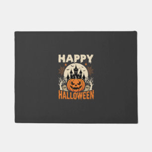 Happy Halloween Jack O Lantern Haunted Castle Doormat