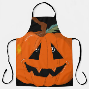 Happy Halloween Jack O Lantern Illustrative Art Apron