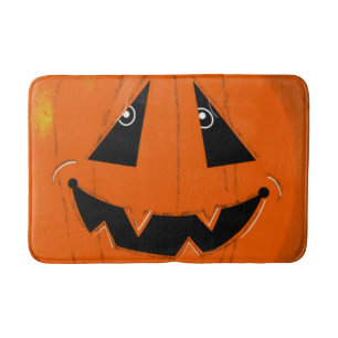 Happy Halloween Jack O Lantern Illustrative Art Bath Mat