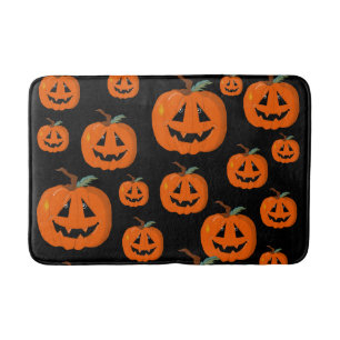 Happy Halloween Jack O Lantern Illustrative Art Bath Mat