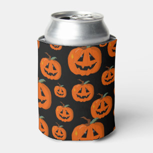 Happy Halloween Jack O Lantern Illustrative Art Can Cooler