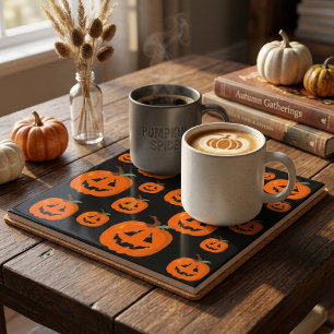 Happy Halloween Jack O Lantern Illustrative Art Ceramic Tile