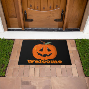 Happy Halloween Jack O Lantern Illustrative Art Doormat