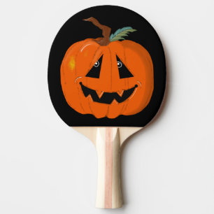Happy Halloween Jack O Lantern Illustrative Art Ping Pong Paddle