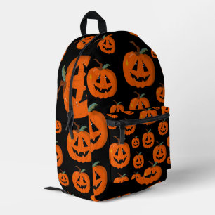Happy Halloween Jack O Lantern Illustrative Art Printed Backpack