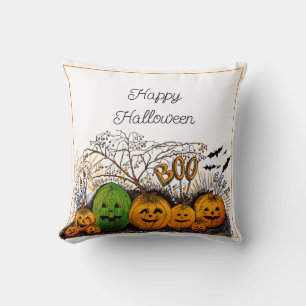 Happy Halloween Jack-o-lantern line-up Cushion