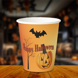 Happy Halloween Jack O' Lantern Paper Cups
