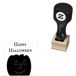 Happy Halloween Jack-o’-lantern Rubber Stamp