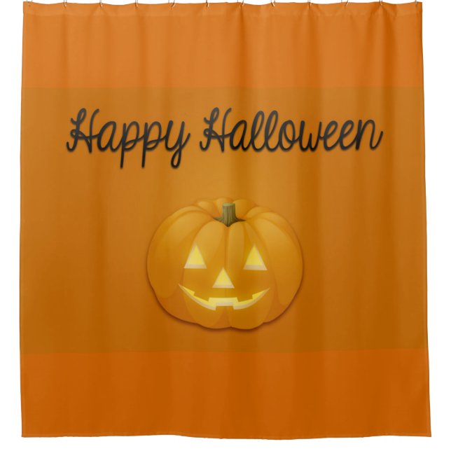 Happy Halloween Jack O Lantern Shower Curtain (Front)