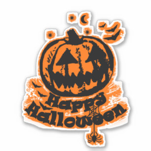 Happy Halloween Jack O Lantern Spider
