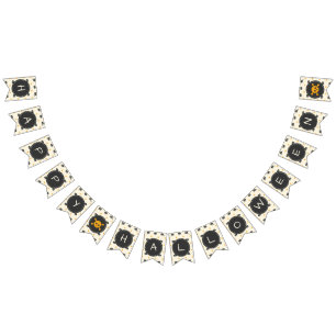 Happy Halloween. Jack O Lantern White Polka Dots Bunting