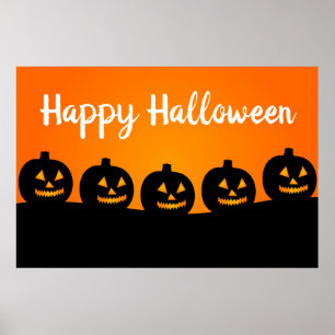 Happy Halloween Jack-O-Lanterns Poster