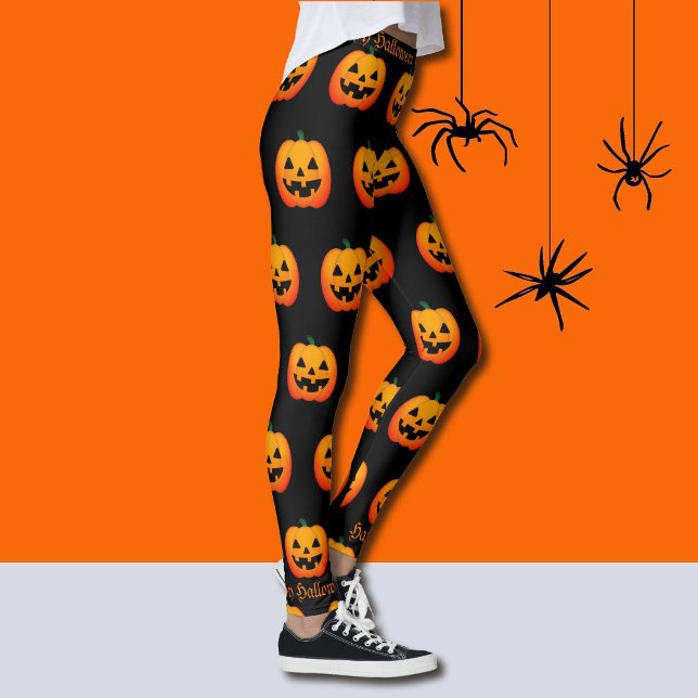 Happy Halloween Jack O Lanterns Pumpkins Party Leggings (Creator Uploaded)