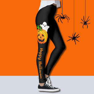 Happy Halloween Jack O Lanterns Pumpkins Party Leggings