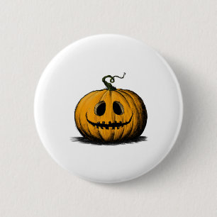 Happy Halloween Jack O'Lantern Adult Natural 6 Cm Round Badge
