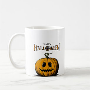 Happy Halloween Jack O'Lantern Adult Orange Tshirt Coffee Mug