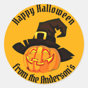 Happy Halloween Jack O'Lantern Classic Round Sticker