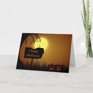 Happy Halloween Jack The Lantern Pumpkins Card