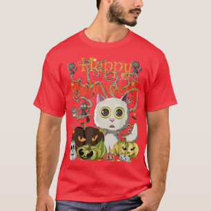 Happy Halloween Kawaii Cats Pumpkin Monsters JackO T-Shirt