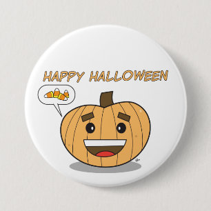 Happy Halloween Kawaii Pumpkin - Button
