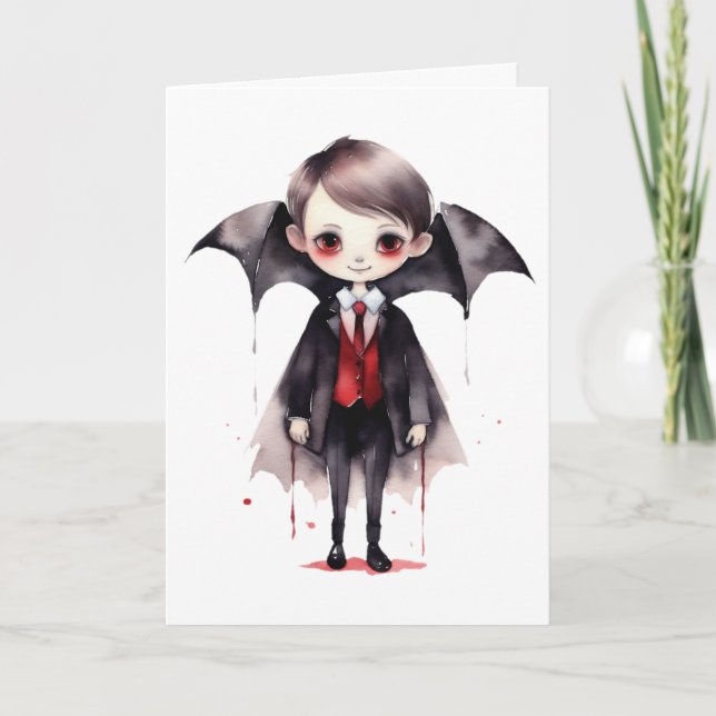 Happy Halloween  Kid Vampire Greeting Card (Front)