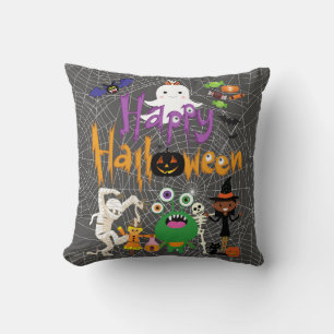 Happy Halloween Kids Cute and Spooky   Cushion