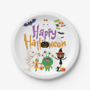 Happy Halloween Kids Cute and Spooky     Paper Plate