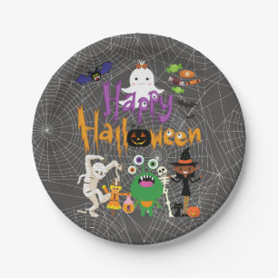 Happy Halloween Kids Cute and Spooky  Paper Plate