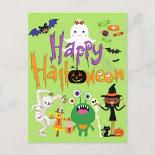 Happy Halloween Kids Cute and Spooky Postcard