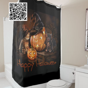 Happy Halloween Kittens Shower Curtain